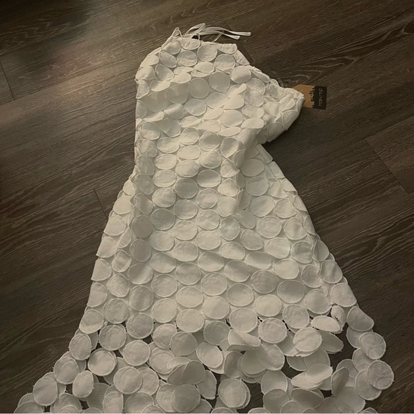 NWT Mainstrip Halter Circle Fringe Crochet White Midi Dress. Size Large - Picture 6 of 12